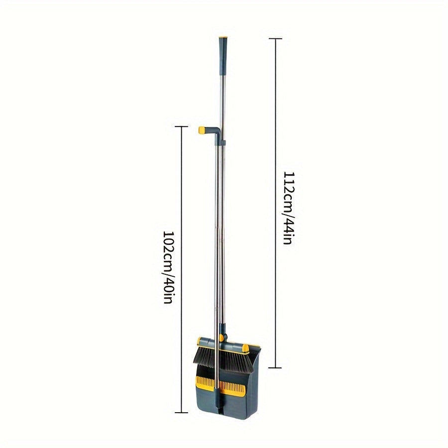 1set, Broom Dustpan Set Combination, Thickened Rotatable Foldable Stainless Steel Rod Strong And Durable Soft Hair Sweeping Broom Plastic, Cleaning Supplies for Indoor Halloween And Christmas Deep Clean