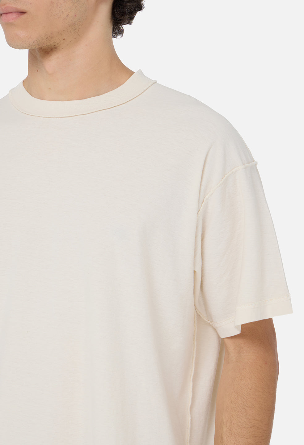 Summer Reversed Cropped Tee / Washed Salt