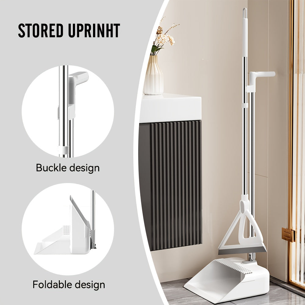 Home Cleaning Broom with Dustpan, Enchanted Broom, Extended Adjustable Aluminum Handle for Floors, Windows, And Tiles