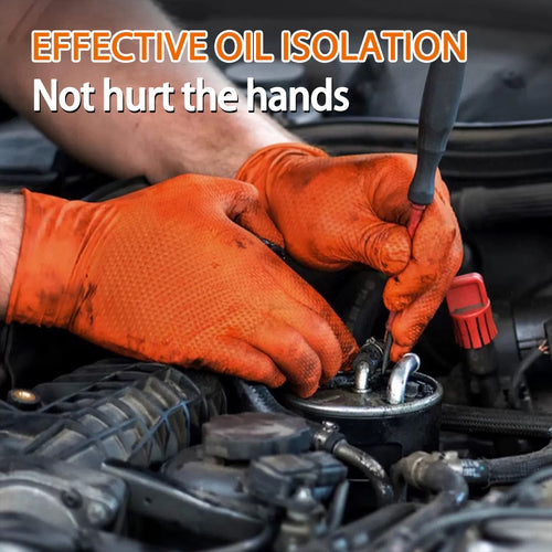 1 Box (Bulk Packaging) 8mil Heavy-Duty Nitrile Gloves - Latex-Free,, Food Safe, Non-Sensitive (No Allergens), Lab, Cleaning, & Food Prep Gloves - Durable Non-Rubber Handwear