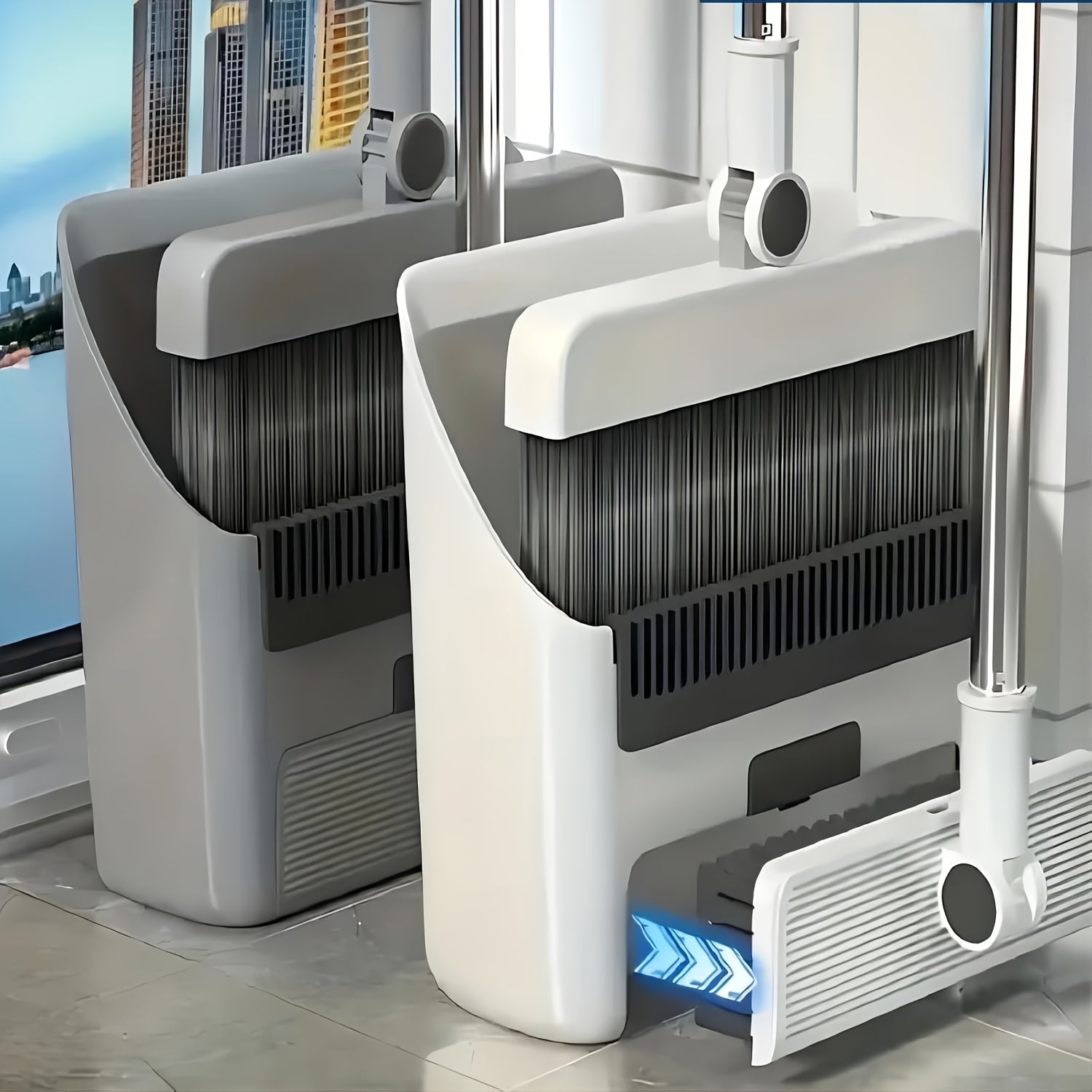 3-in-1 Broom And Dustpan, Foldable For Storage, With Soft-Bristle Broom Cover, Suitable For Sweeping And Cleaning (Gray)