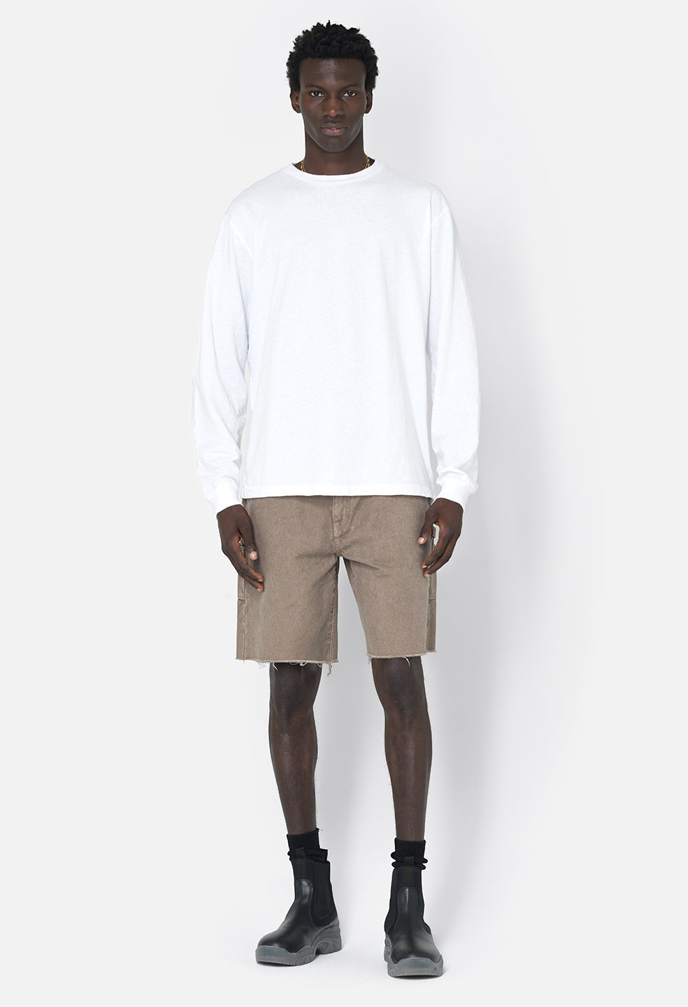 Recycled Cotton LS University Tee / White