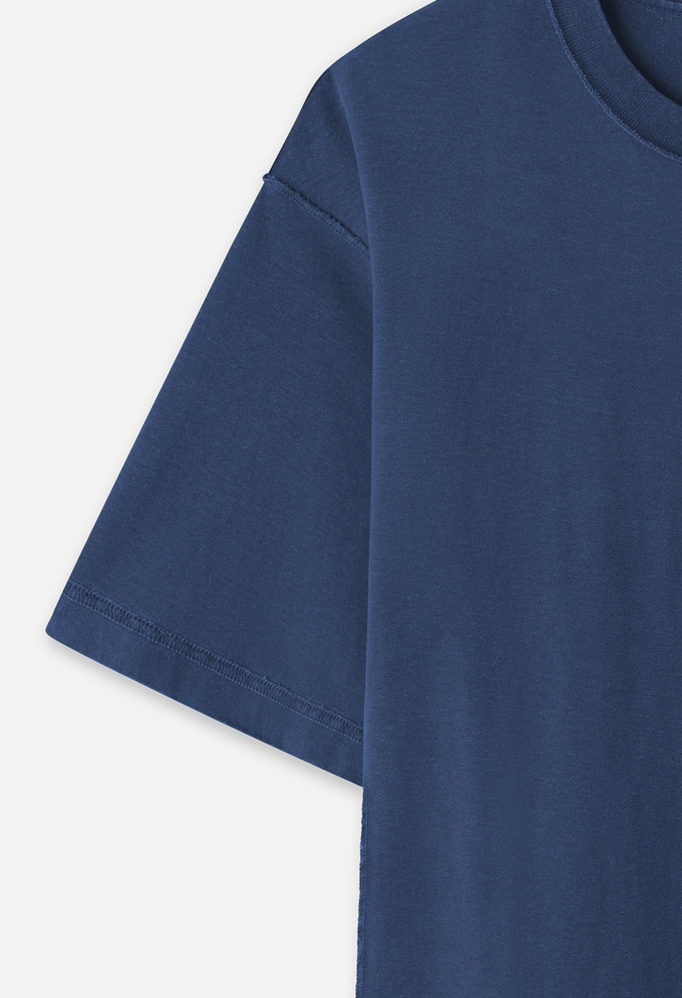 Summer Reversed Cropped Tee / Washed Cadet