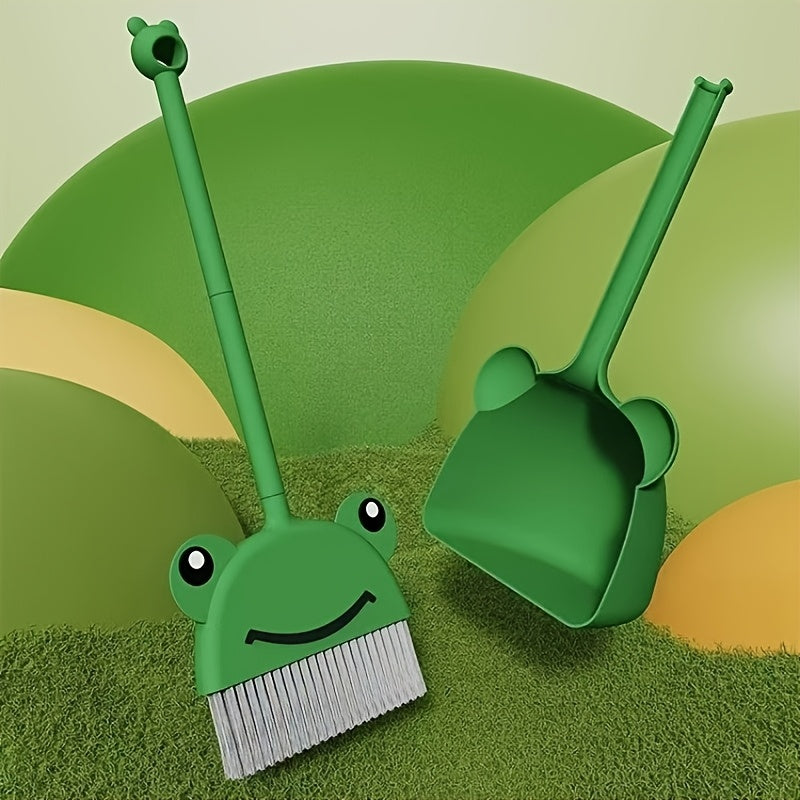 Broom and Dustpan Set | Cute Q-style Cleaning Set for Desktop and Corner Cleaning, Suitable for Hard Floors and Furniture